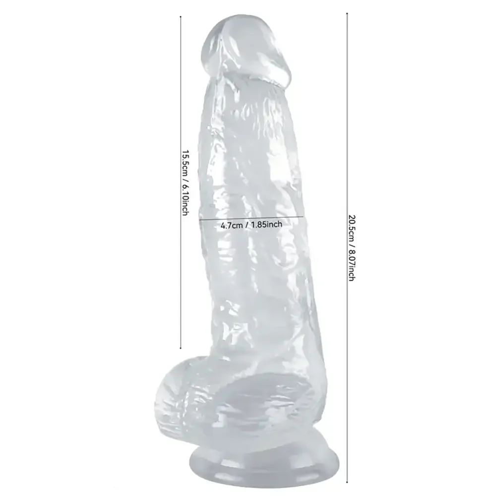 8.07in TPE G Spot Dildo With Vein Suction Cup Base For Hands-Free