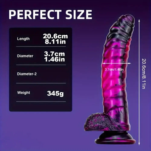 8.11in CATERPILLAR Gilded Mixed Color Creative Silicone Dildo SM Sex Toy
