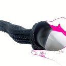 8.15in PVC Dragon Large Black Dildo For Women Strong Suction Cup
