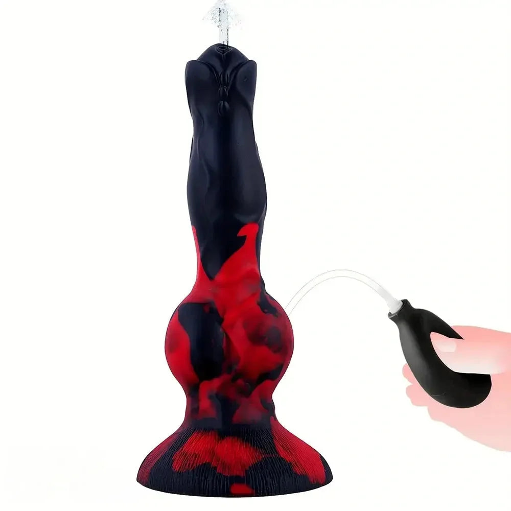 8.1in Realistic Silicone Squirting Dildo For Beginner Knot Ejaculating Dog Dildo