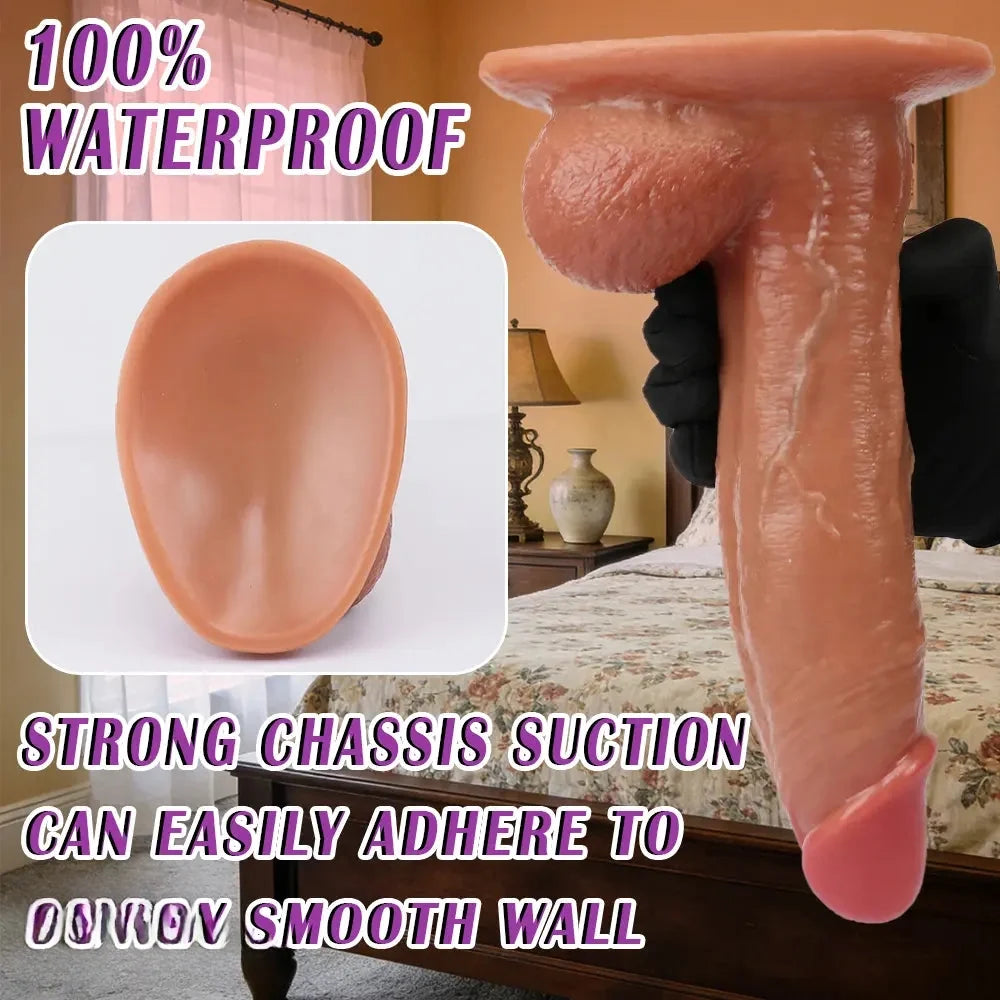 8.26in 9.84in 11in Realistic Feeling Silicone Big Soft And Bendable Cock Dildo