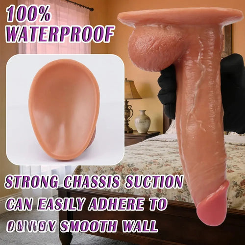 8.26in 9.84in 11in Realistic Feeling Silicone Big Soft And Bendable Cock Dildo