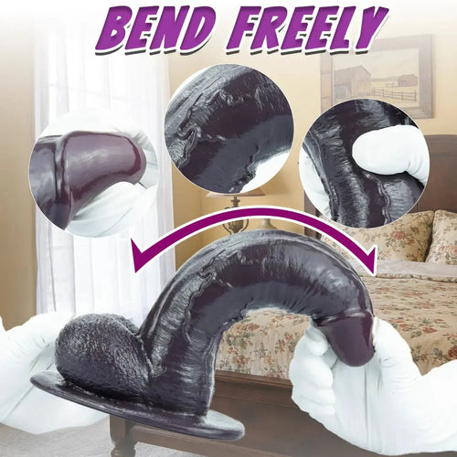 8.26in 9.84in 11in Realistic Feeling Silicone Big Soft And Bendable Cock Dildo