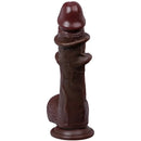8.27in Moveable Skin Squirting Ebony Silicone Soft Big Dildo For Love