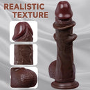 8.27in Moveable Skin Squirting Ebony Silicone Soft Big Dildo For Love