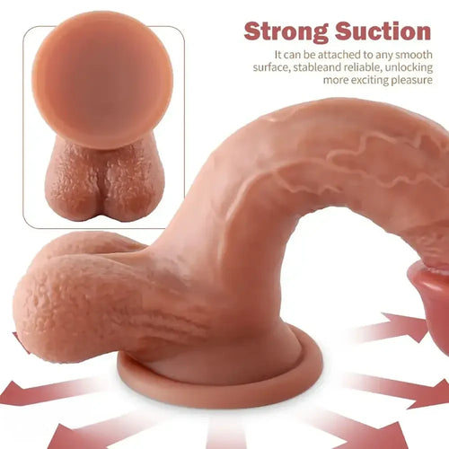 8.27in Realistic Silicone Soft Big Women Dildo For Enema BDSM Sex