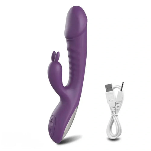 8.2in Rabbit Vibrator Double End G Spot Dildo Clitoral Stimulator