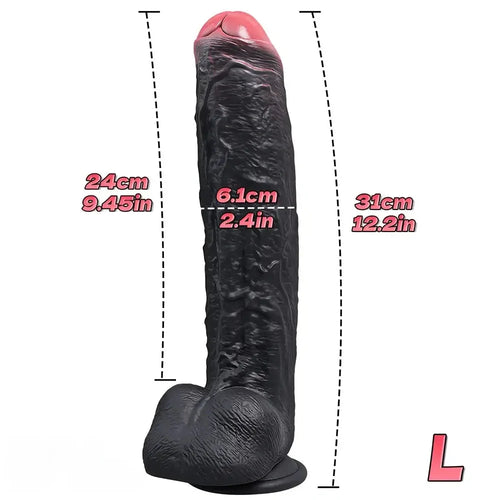 8.35in 10.43in 12.2in Uncut Large Silicone Realistic Skin Dildo Quick Orgasm