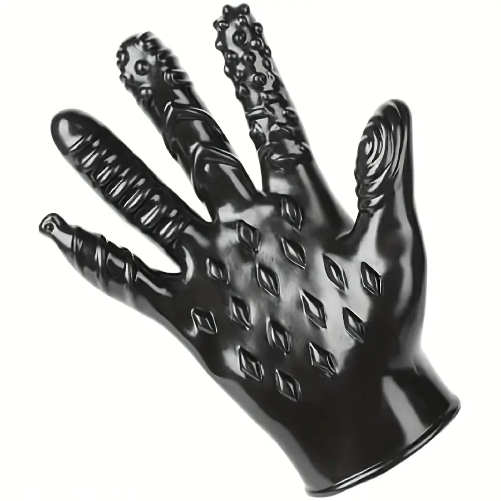 8.3in Finger Spiked Dildo Glove For Manual Massage Stimulating Sex Toy