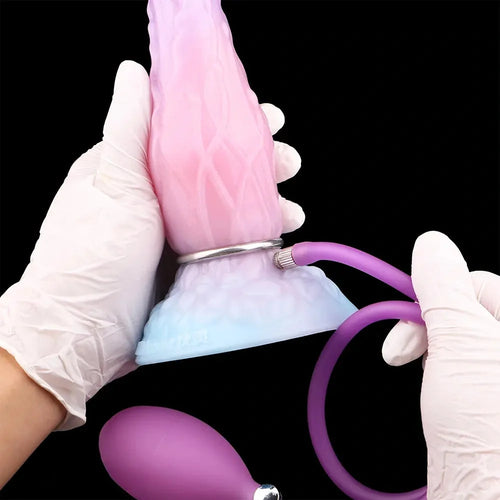 8.3in Inflatable Silicone Soft Fantasy Dildo Adult Toy For Gay Men Sex