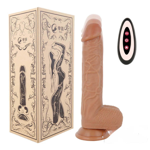 8.3in Pure Liquid Silica Gel Wireless Remote Heating Thrusting Dildo