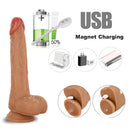 8.3in Silicone Quite Vibrating Thrusting Heating Dildo Women Sex Toy