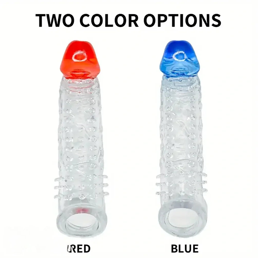 8.46in Clear Anatomy Big Spiked Cock Sleeve Dildo For Enlargement