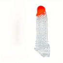 8.46in Clear Anatomy Big Spiked Cock Sleeve Dildo For Enlargement