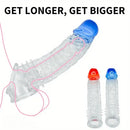 8.46in Clear Anatomy Big Spiked Cock Sleeve Dildo For Enlargement