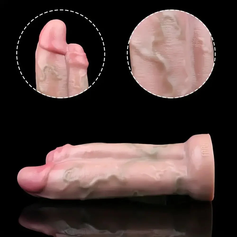 8.46in Double-Headed Soft Lifelike Real Touch Dildo G-Spot Stimulator