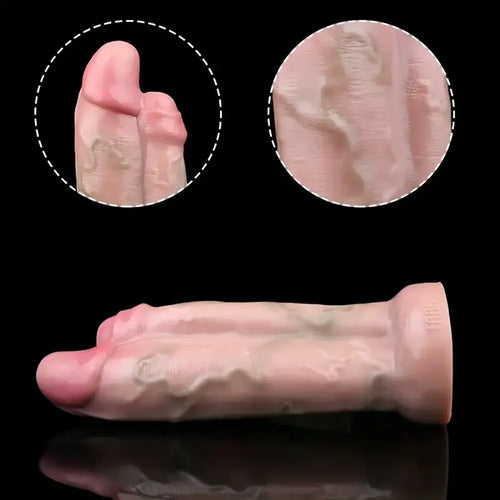 8.46in Double-Headed Soft Lifelike Real Touch Dildo G-Spot Stimulator