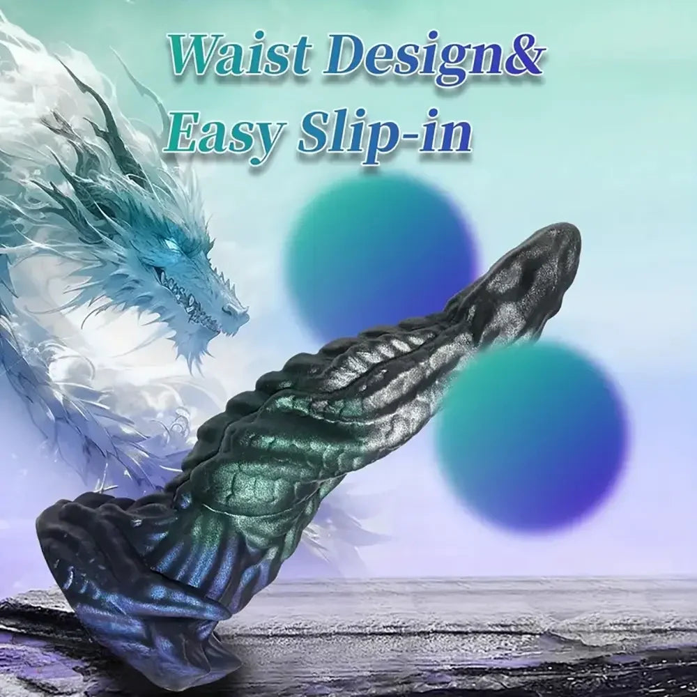 8.46in Dragon Monster Creature Silicone Soft Easy Entry Large Dildo