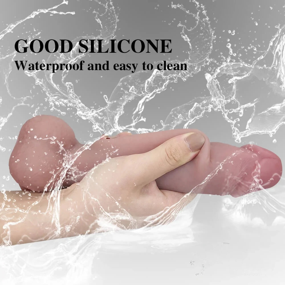 8.46in Good Silicone Flexible Dildo With Moving Foreskin