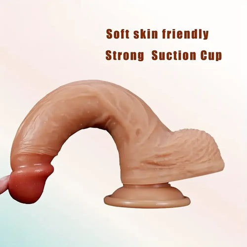 8.46in Lifelike Big G-Spot Stimulation Dildo With Suction Cup For Hands-Free