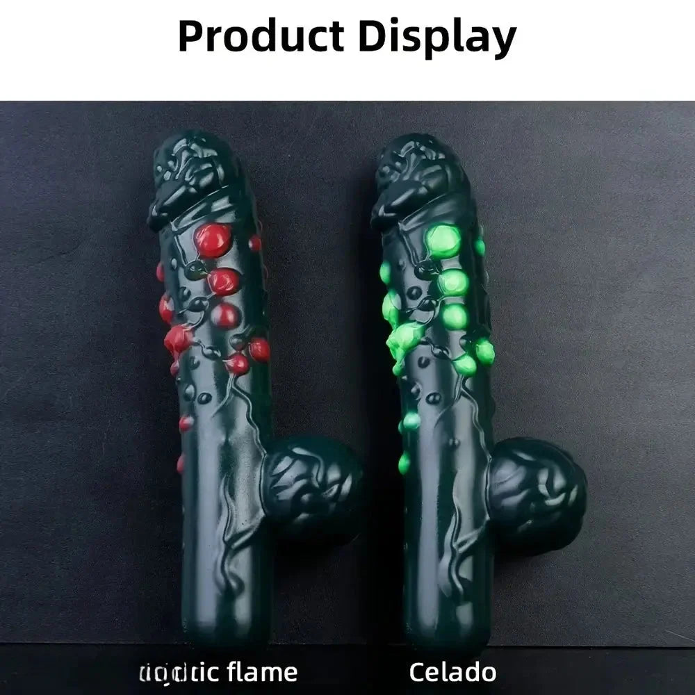 8.46in Liquid Silicone Soft Fantasy Spiked Handle Dildo Private Masturbator