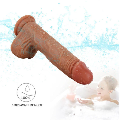 8.46in Silicone Heating Dildo 360°Swinging Vibration Simulation Real Dildo