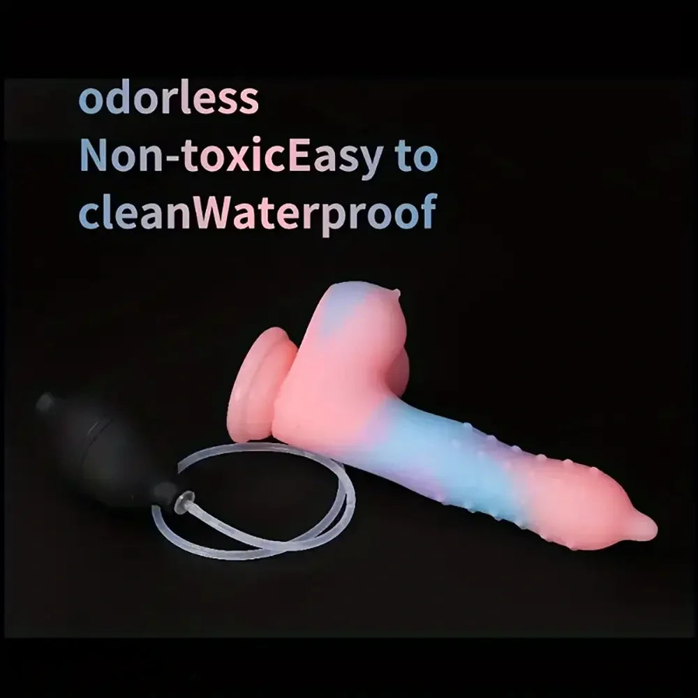 8.46in Silicone Spiked Luminous Water Spray Special-shaped Dildo