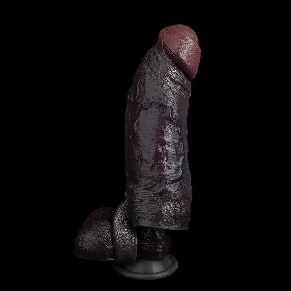 8.46in Uncut Realistic Texture Design Reusable Penis Cover Dildo Sleeve