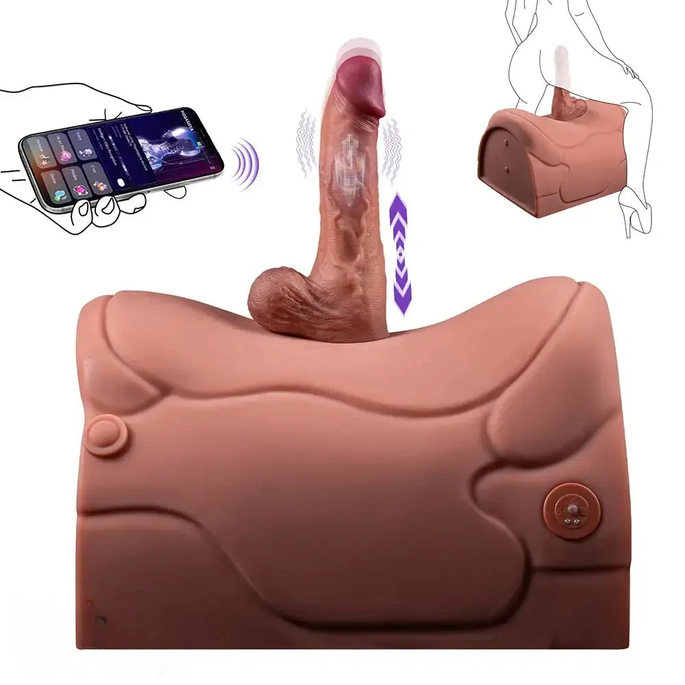 8.46in Vibrating Thrusting Riding Dildo Seat Remote Control Dildo Chair