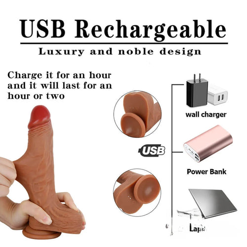 8.46in Wireless Heating Swing Thrusting Dildo For Women Masturbation