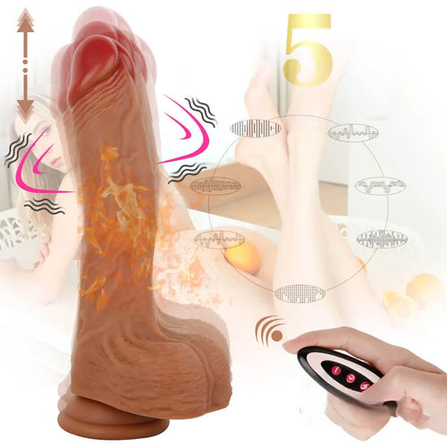8.46in Wireless Heating Swing Thrusting Dildo For Women Masturbation
