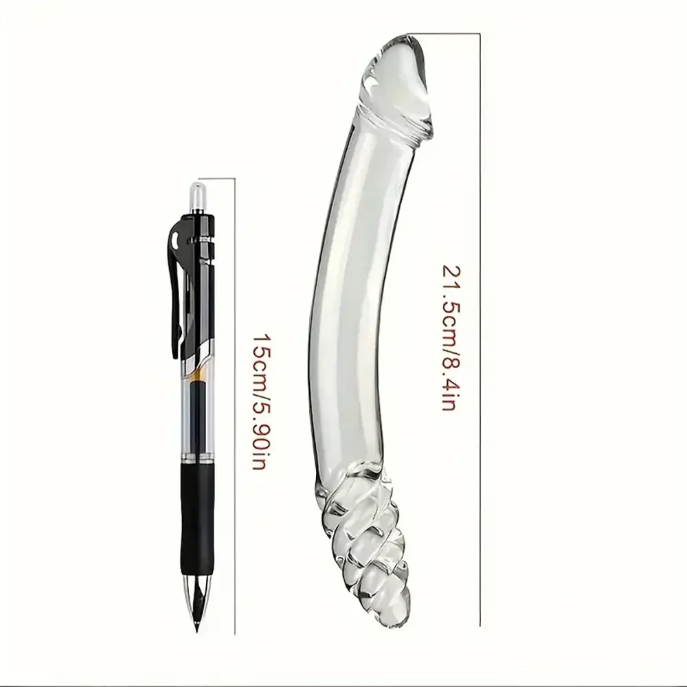 8.4in Clear Elegant Glass Crystal Dildo For Female Male Lesbian Gay