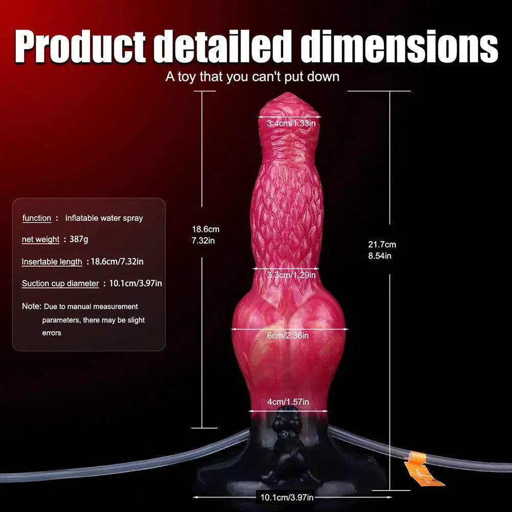8.54in Fantasy Knotted Silicone Soft Big Dildo Ejaculating Penis Sex Toy