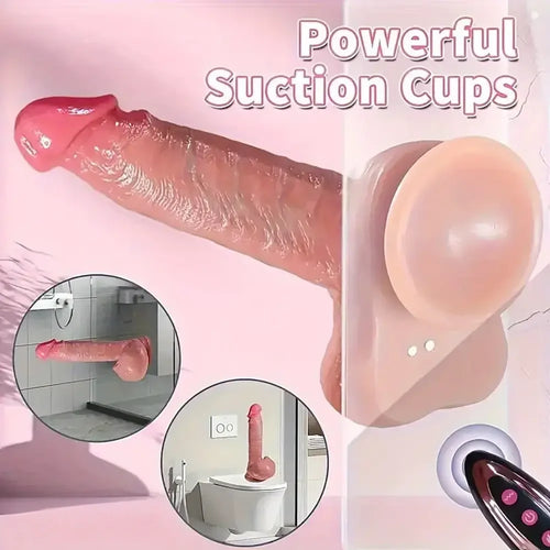 8.66in 4in1 Thrusting Rotation Heating Vibrating Silicone Automatic Dildo