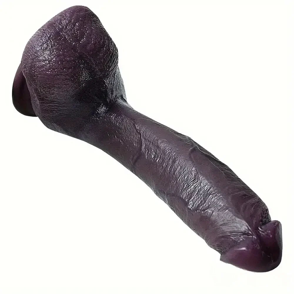 8.66in 8.74in 10.43in Big Ebony Silicone Flexible Dildo For Adult Women