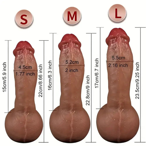 8.66in 9in 9.25in SML Real Skin Silicone Soft Penis Dildo For Women Men