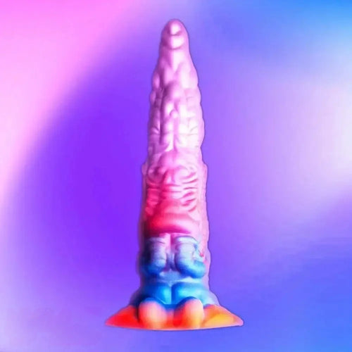 8.66in Colorful Silicone Fantasy Soft Female Dildo With Powerful Suction Cup