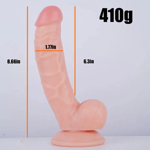 8.66in Curved Lifelike Feeling Dildo For Beginner Men Women Couples 18+