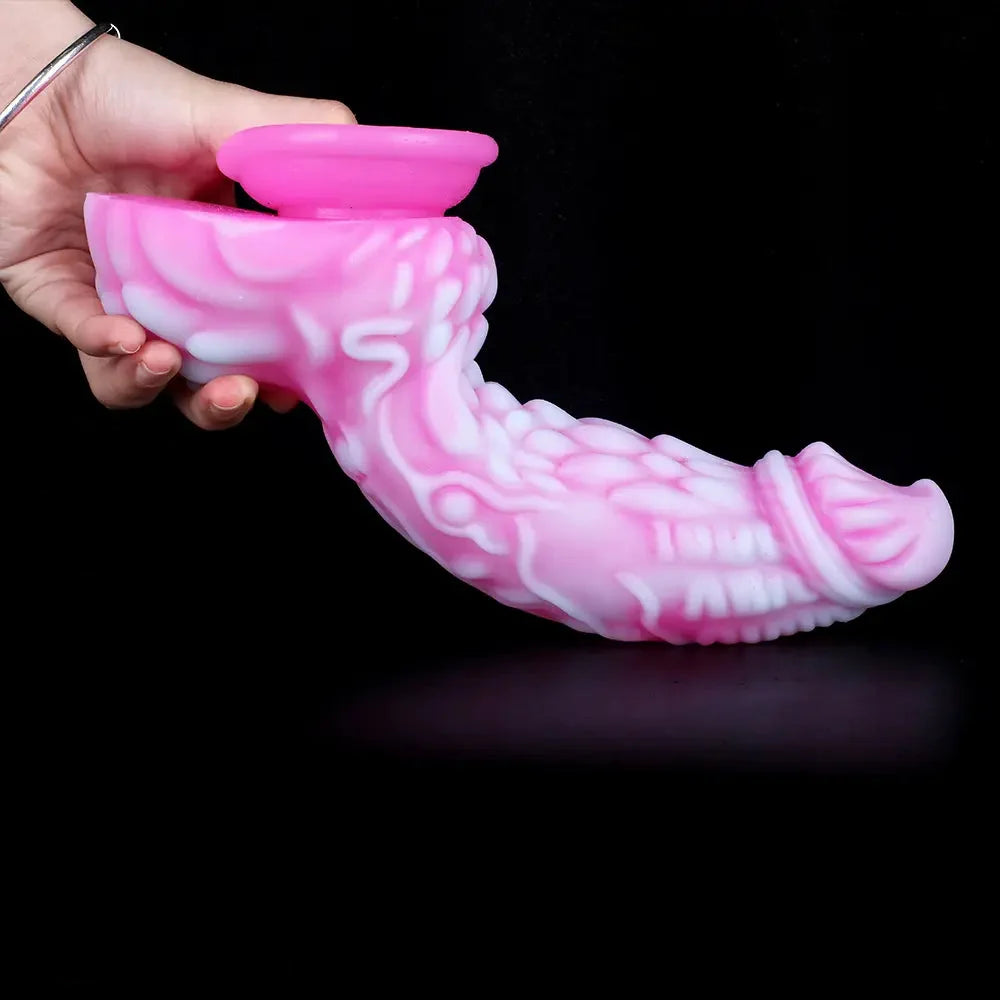 8.66in Dragon Monster Liquid Silicone Soft Big Dildo For Adult Pleasure
