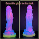 8.66in Glowing Dragon Silicone Monster Dildo For Women Thick Anal Toy