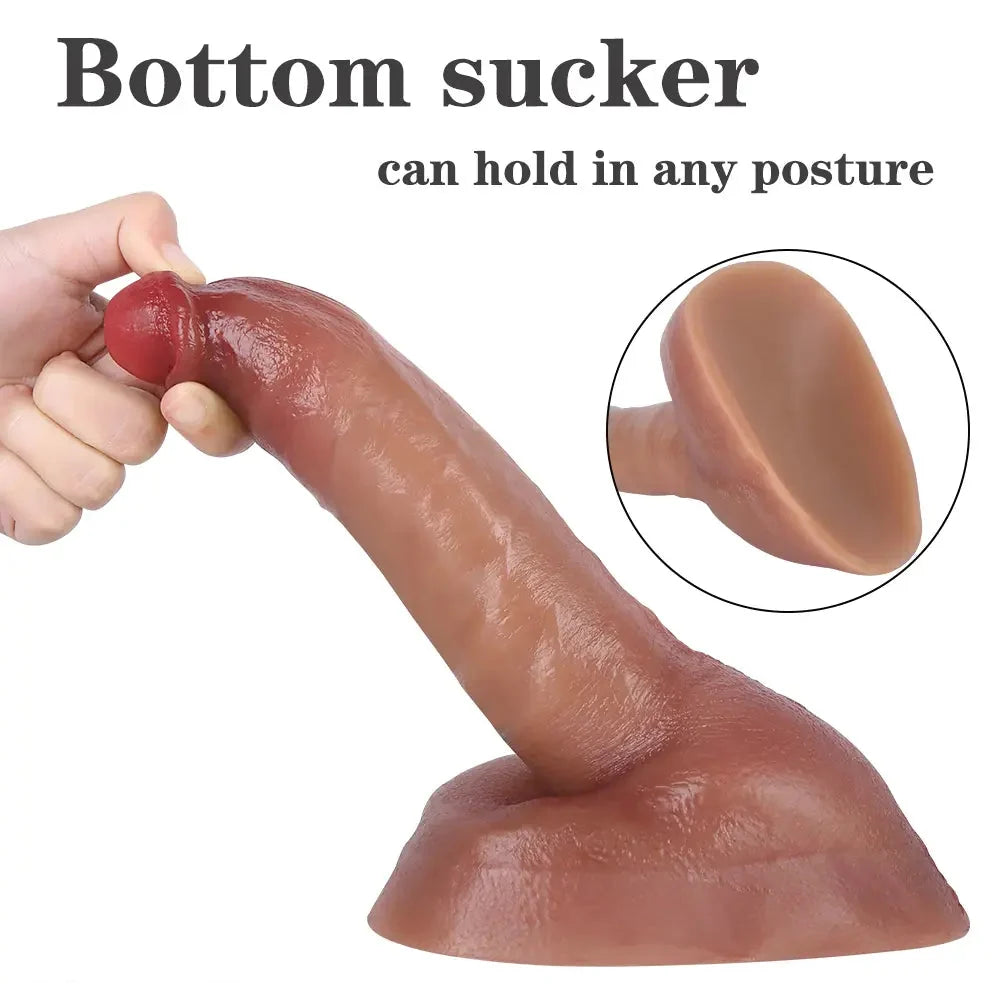8.66in Liquid Silicone Dual Hardness Soft Big Dildo For G-Spot Masturbation