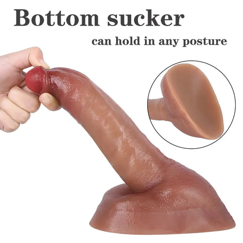 8.66in Liquid Silicone Dual Hardness Soft Big Dildo For G-Spot Masturbation