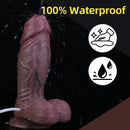 8.66in Real Veins Uncut Big Cock Dual Density Silicone Ejaculating Dildo