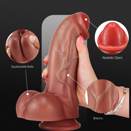 8.66in Realistic Feeling Flesh Thick Dildo For Women Masturbation