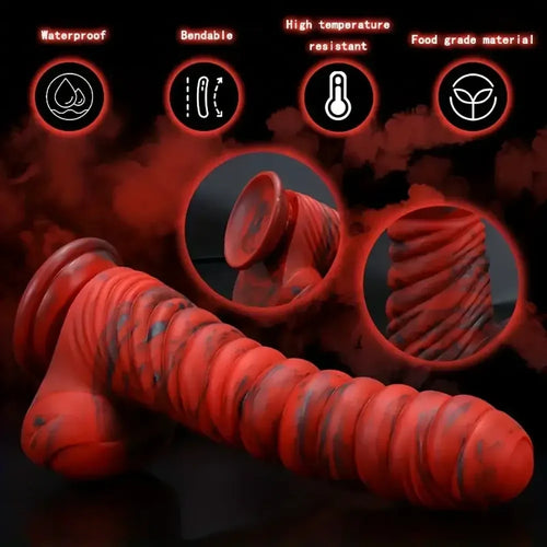 8.66in Realistic Uncut Silicone Dildo Skin-Like Speckled Odd Big Dildo