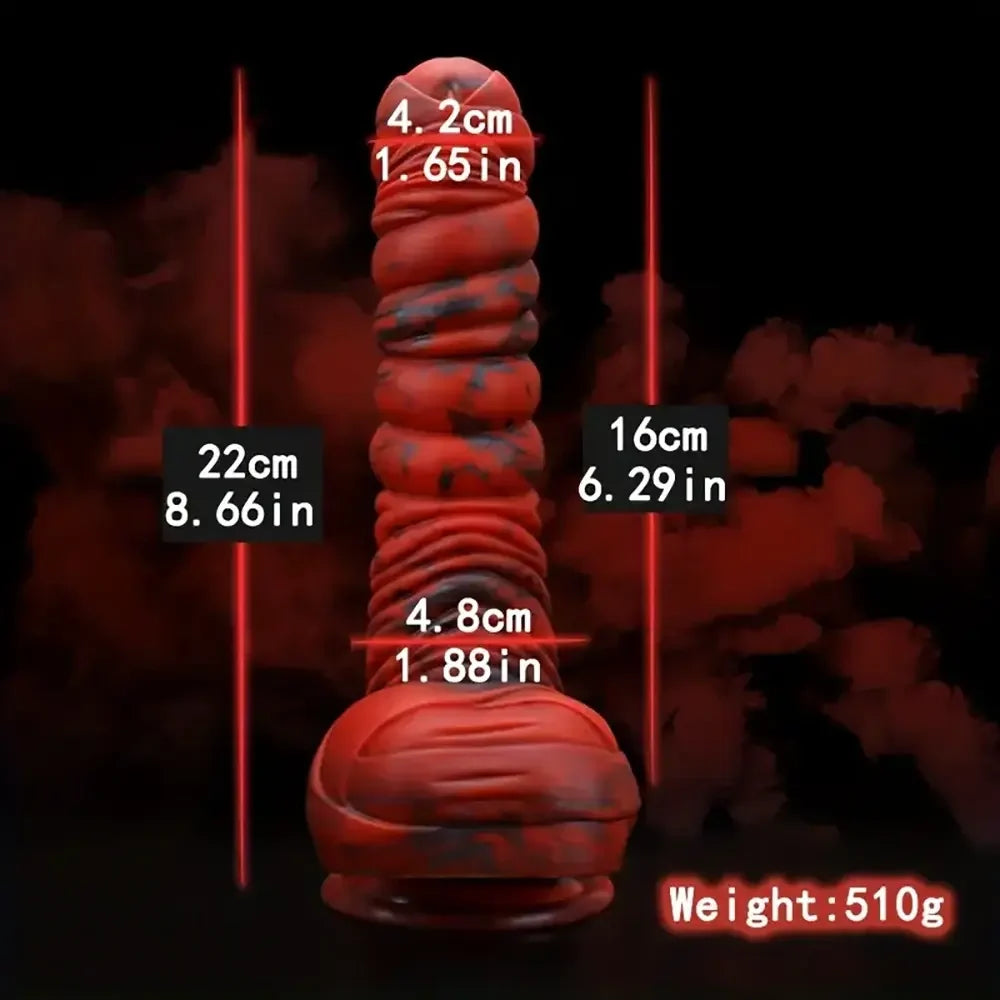 8.66in Realistic Uncut Silicone Dildo Skin-Like Speckled Odd Big Dildo