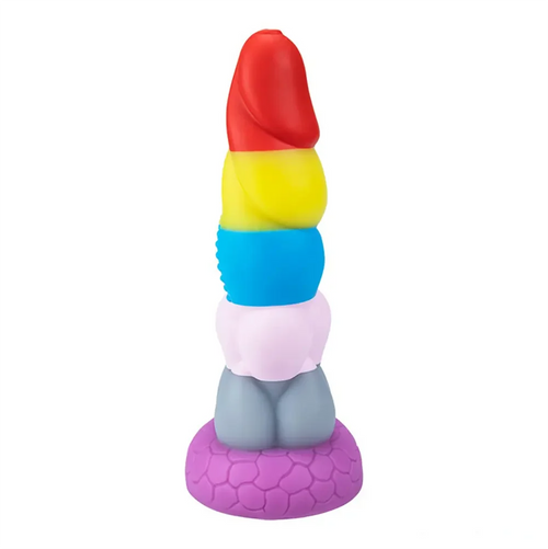 8.66in Silicone Rainbow Soft Big Dildo For Gay LGBT Vaginal Stimulation