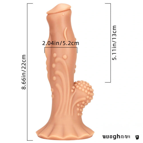 8.66in Soft Fantasy Dual Density Dildo For G Spot Masturbation