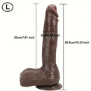 8.6in 10.43in Real Silicone Soft Big Dildo With Veined Shaft Firm Balls