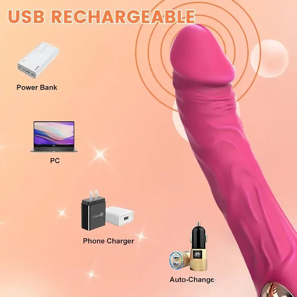 8.6in Premium Silicone Vibrating Realistic Dildo Women Vibrator